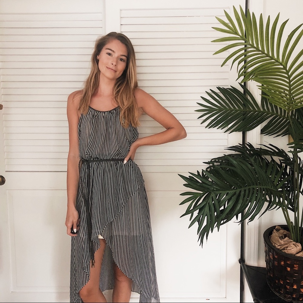 Anthropologie Stripe High Low Dress